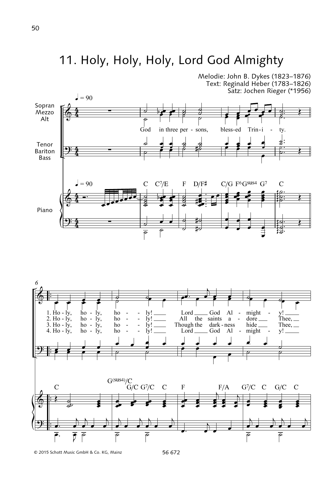John Bacchus Dykes Holy, Holy, Holy, Lord God Almighty Sheet Music Notes & Chords for Choral - Download or Print PDF
