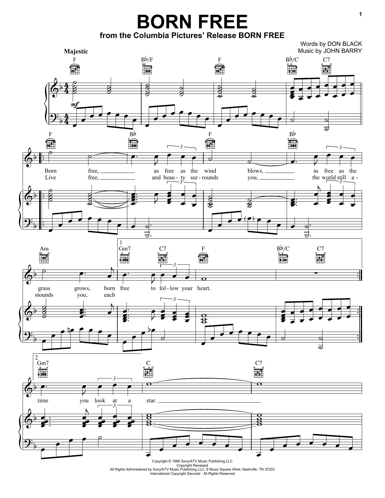 John Barry Born Free Sheet Music Notes & Chords for Trumpet - Download or Print PDF