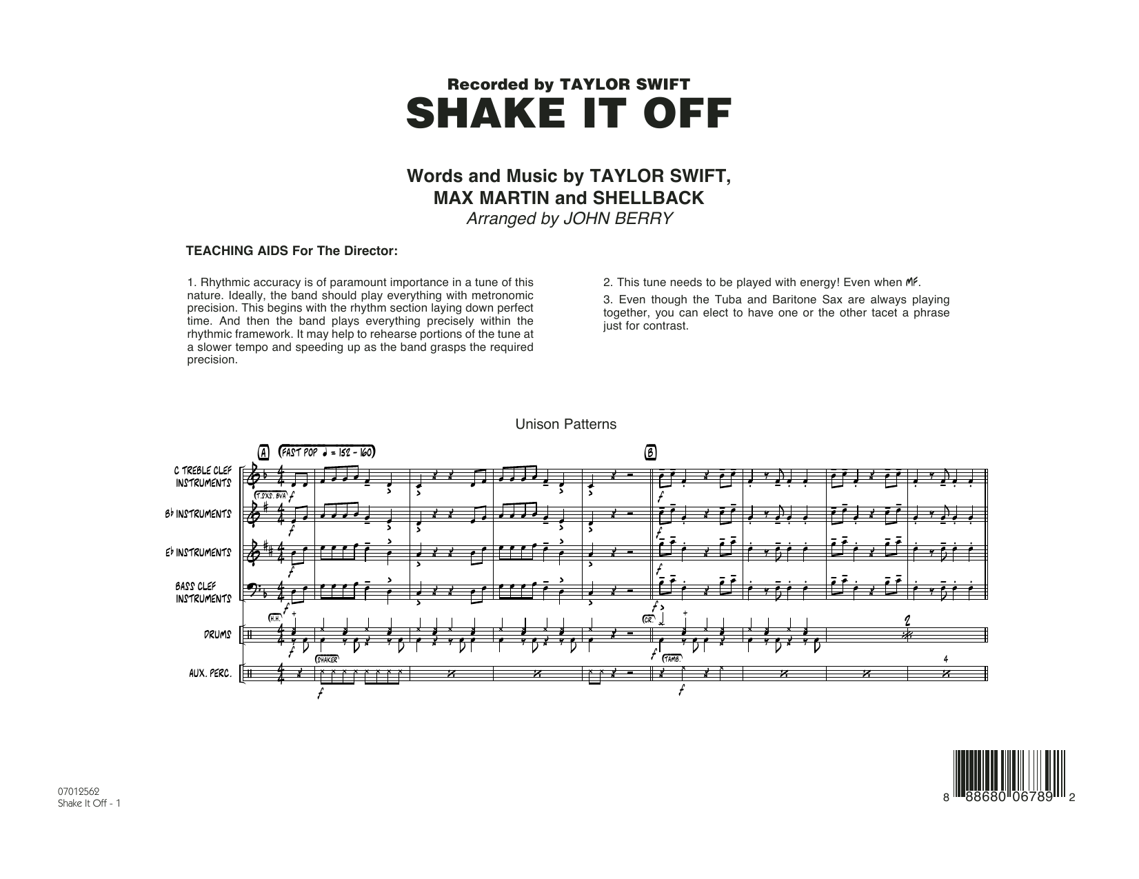 John Berry Shake It Off - Conductor Score (Full Score) Sheet Music Notes & Chords for Jazz Ensemble - Download or Print PDF