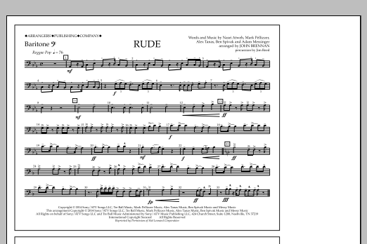 John Brennan Rude - Baritone B.C. Sheet Music Notes & Chords for Marching Band - Download or Print PDF