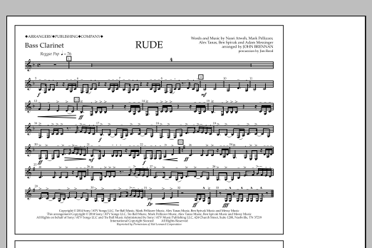 John Brennan Rude - Bass Clarinet Sheet Music Notes & Chords for Marching Band - Download or Print PDF