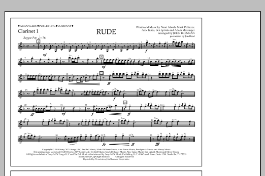 John Brennan Rude - Clarinet 1 Sheet Music Notes & Chords for Marching Band - Download or Print PDF