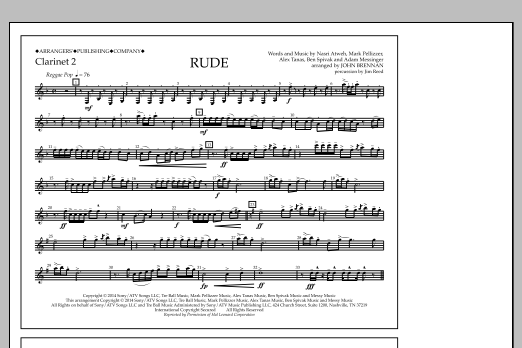 John Brennan Rude - Clarinet 2 Sheet Music Notes & Chords for Marching Band - Download or Print PDF
