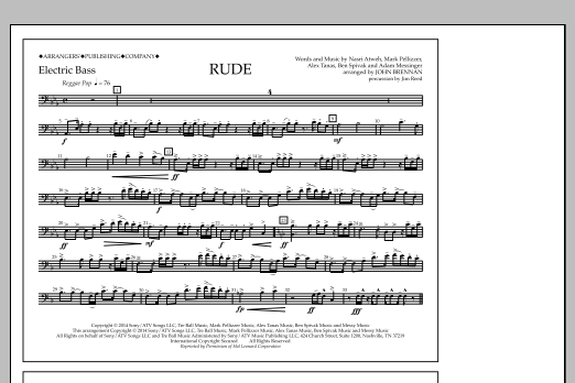 John Brennan Rude - Electric Bass Sheet Music Notes & Chords for Marching Band - Download or Print PDF
