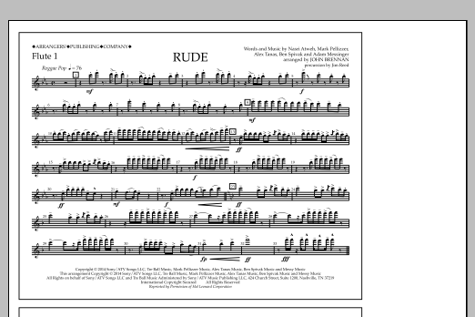 John Brennan Rude - Flute 1 Sheet Music Notes & Chords for Marching Band - Download or Print PDF