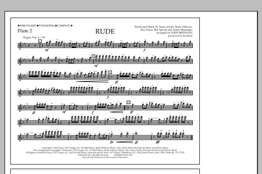 John Brennan Rude - Flute 2 Sheet Music Notes & Chords for Marching Band - Download or Print PDF