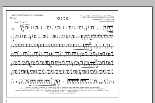 John Brennan Rude - Snare Sheet Music Notes & Chords for Marching Band - Download or Print PDF