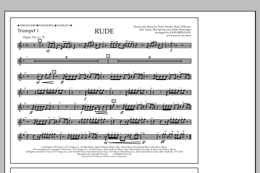 John Brennan Rude - Trumpet 1 Sheet Music Notes & Chords for Marching Band - Download or Print PDF