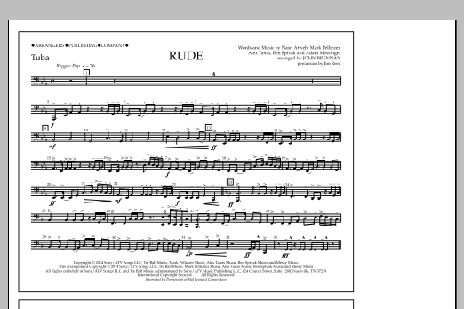 John Brennan Rude - Tuba Sheet Music Notes & Chords for Marching Band - Download or Print PDF