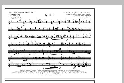 John Brennan Rude - Vibraphone Sheet Music Notes & Chords for Marching Band - Download or Print PDF