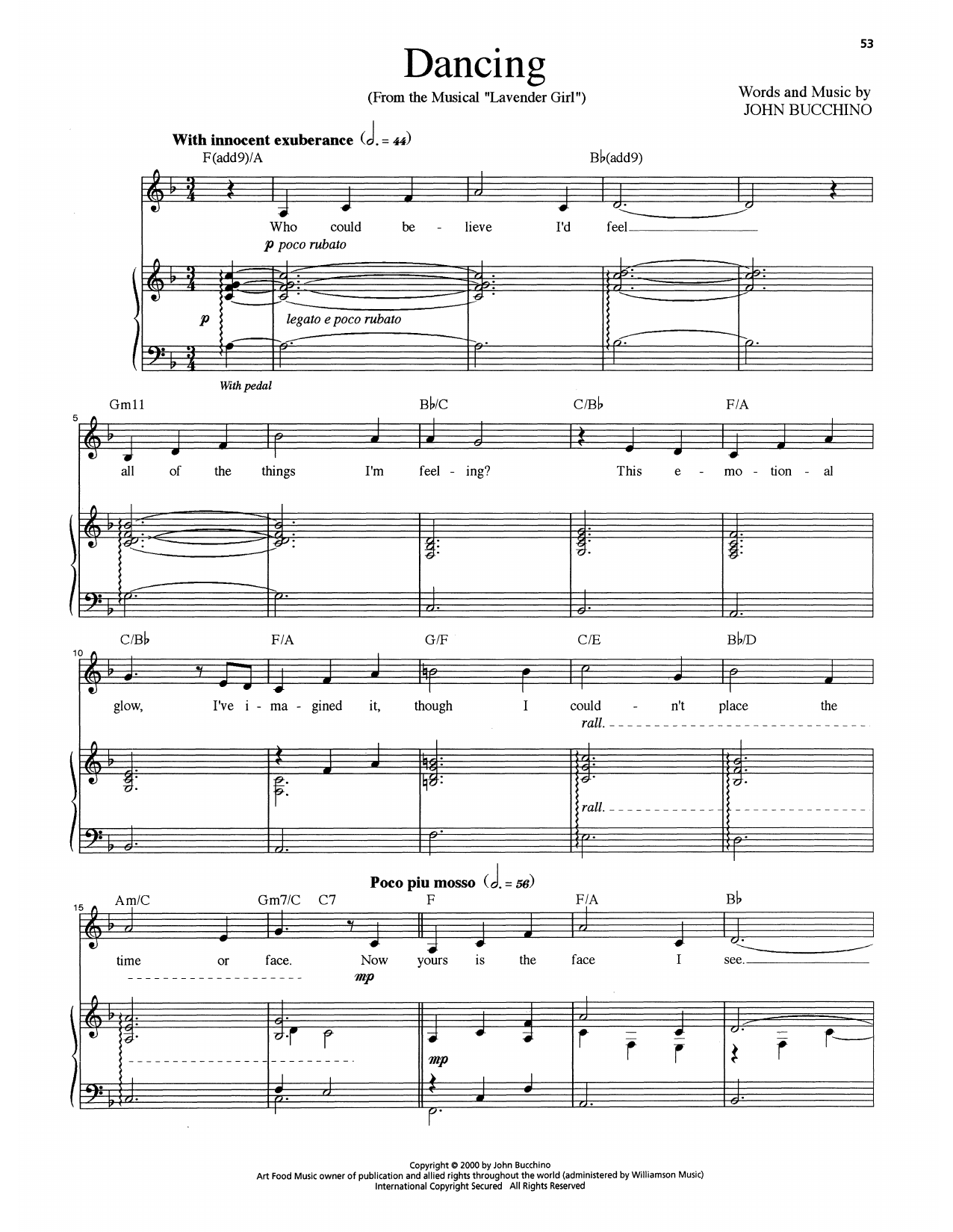 John Bucchino Dancing Sheet Music Notes & Chords for Piano & Vocal - Download or Print PDF