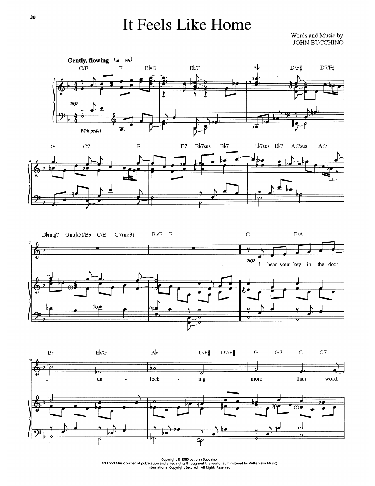John Bucchino It Feels Like Home Sheet Music Notes & Chords for Piano & Vocal - Download or Print PDF