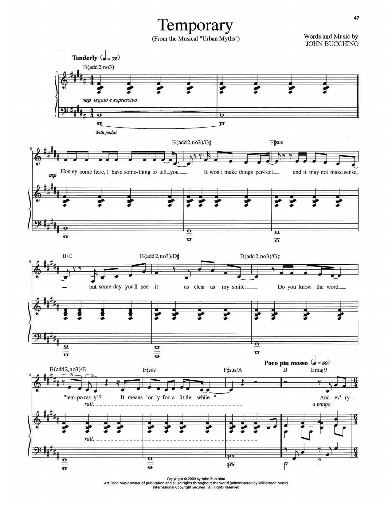 John Bucchino Temporary Sheet Music Notes & Chords for Piano & Vocal - Download or Print PDF