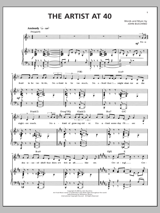 John Bucchino The Artist At 40 Sheet Music Notes & Chords for Piano & Vocal - Download or Print PDF