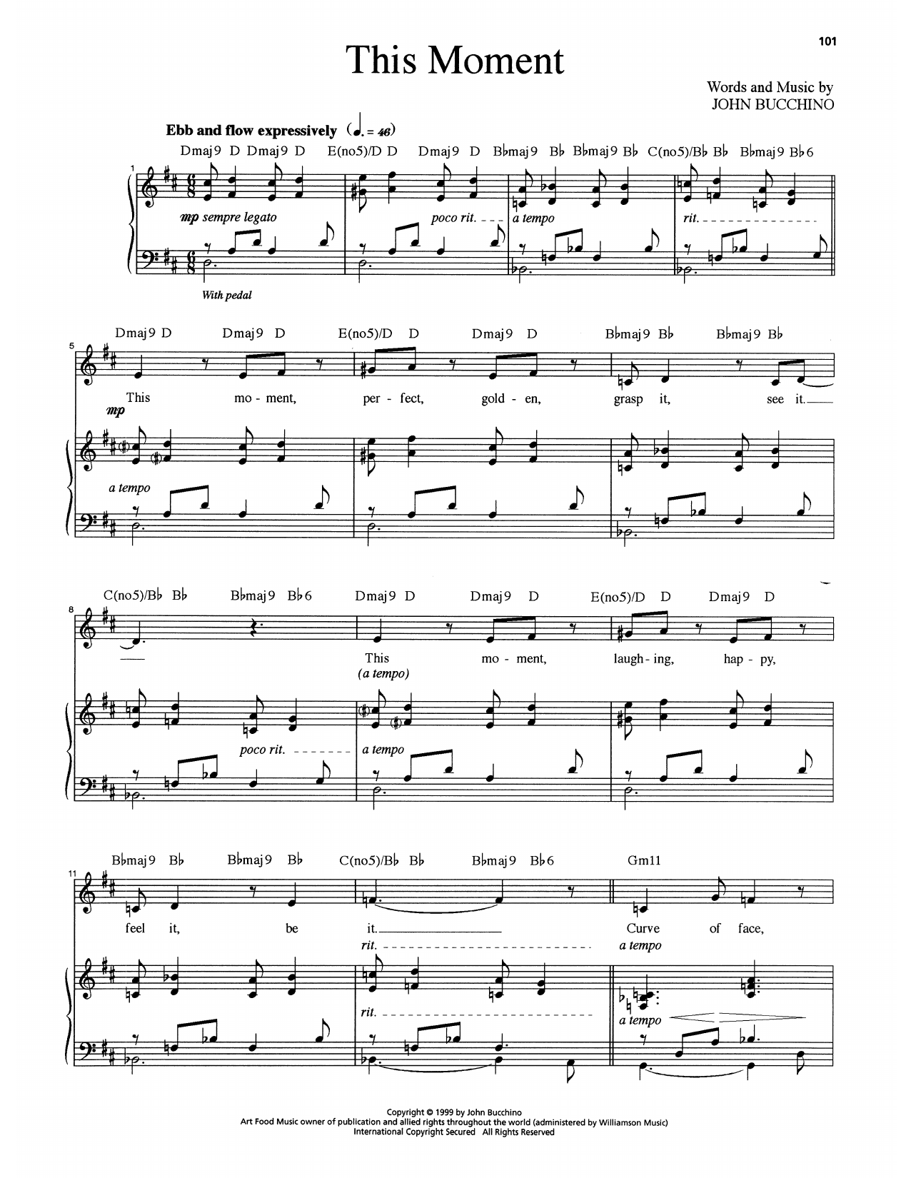 John Bucchino This Moment Sheet Music Notes & Chords for Piano & Vocal - Download or Print PDF