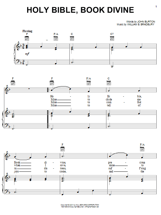 John Burton Holy Bible, Book Divine Sheet Music Notes & Chords for 5-Finger Piano - Download or Print PDF