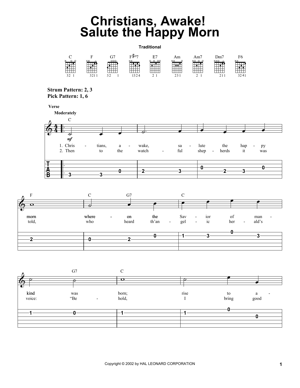 John Byrom Christians, Awake! Salute The Happy Morn Sheet Music Notes & Chords for Melody Line, Lyrics & Chords - Download or Print PDF