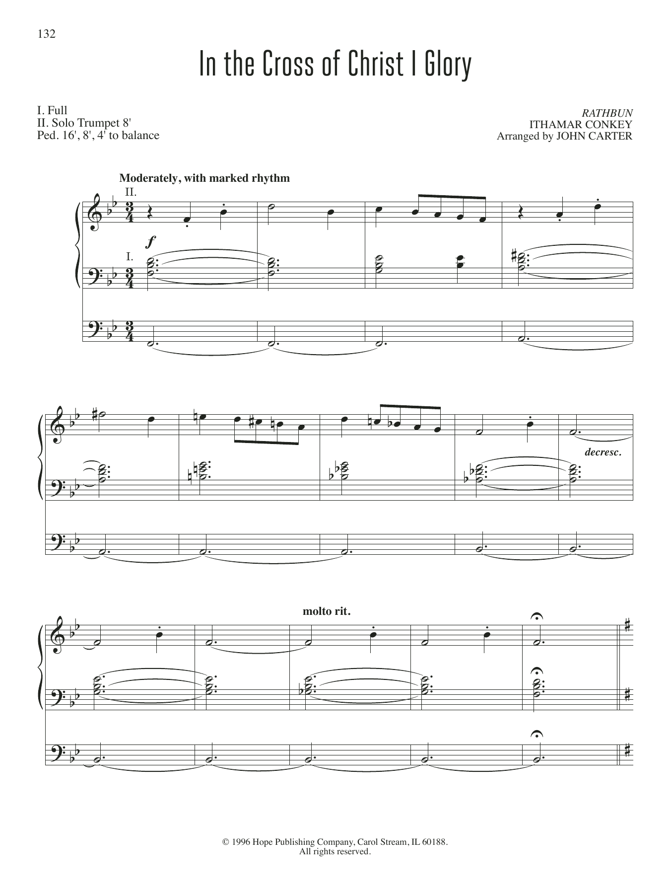 John Carter In the Cross of Christ I Glory Sheet Music Notes & Chords for Organ - Download or Print PDF