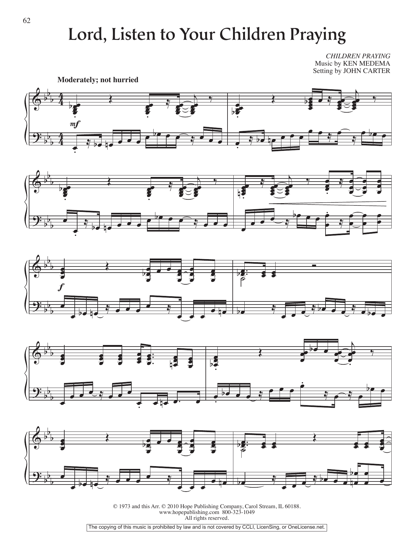 John Carter Lord, Listen to Your Children Praying Sheet Music Notes & Chords for Piano Solo - Download or Print PDF John Carter Lord, Listen to Your Children Praying Sheet Music Notes & Chords for Piano Solo - Download or Print PDF