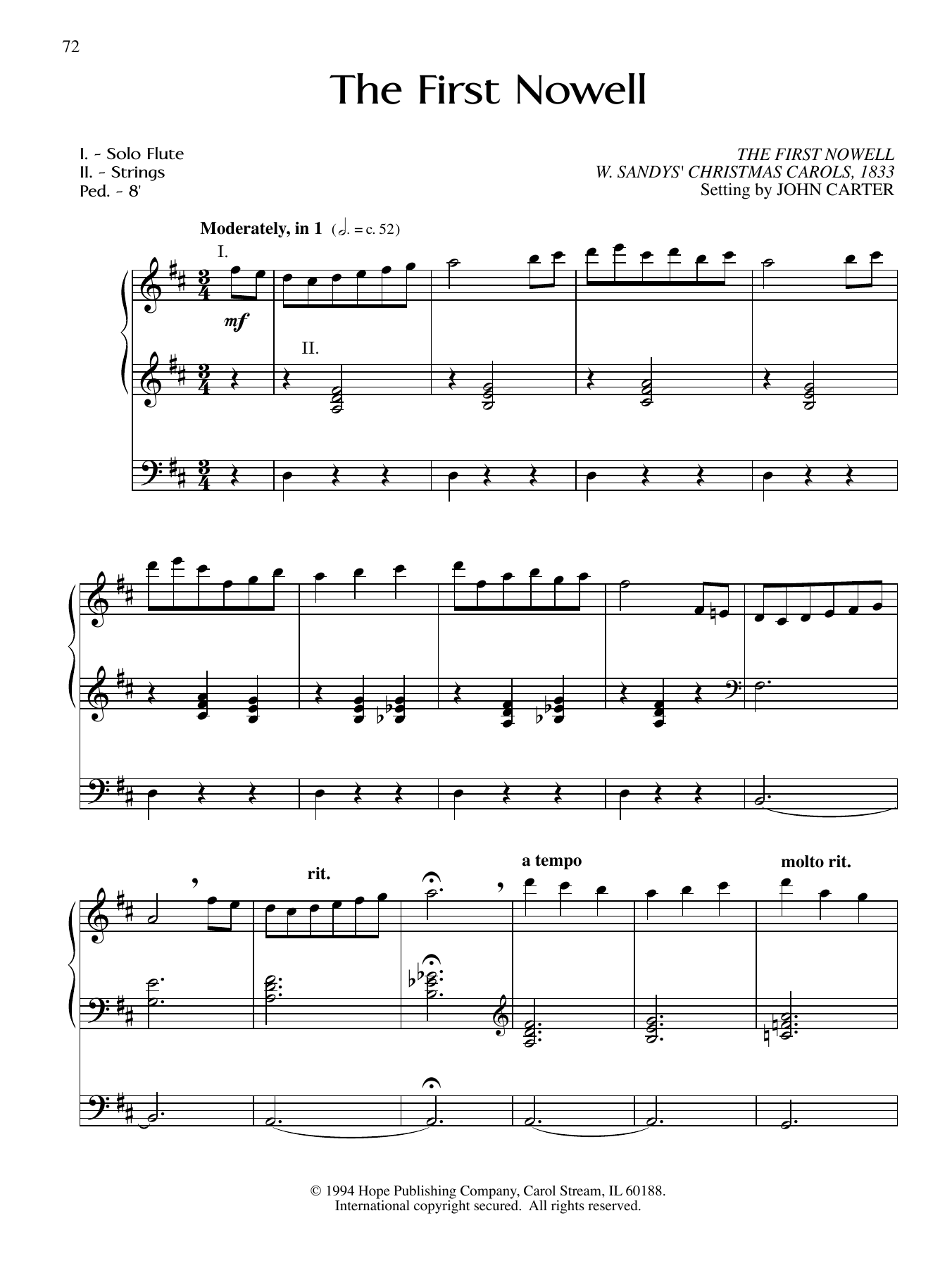 John Carter The First Nowell Sheet Music Notes & Chords for Organ - Download or Print PDF