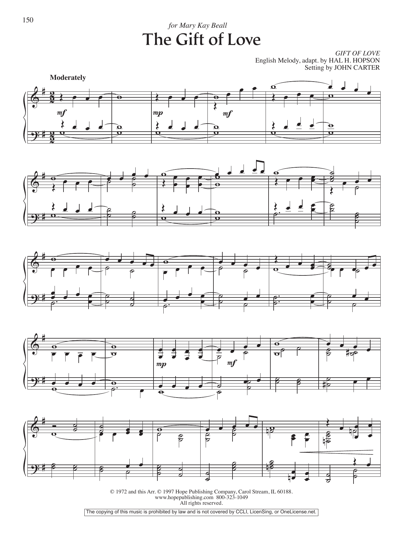 John Carter The Gift of Love Sheet Music Notes & Chords for Organ - Download or Print PDF