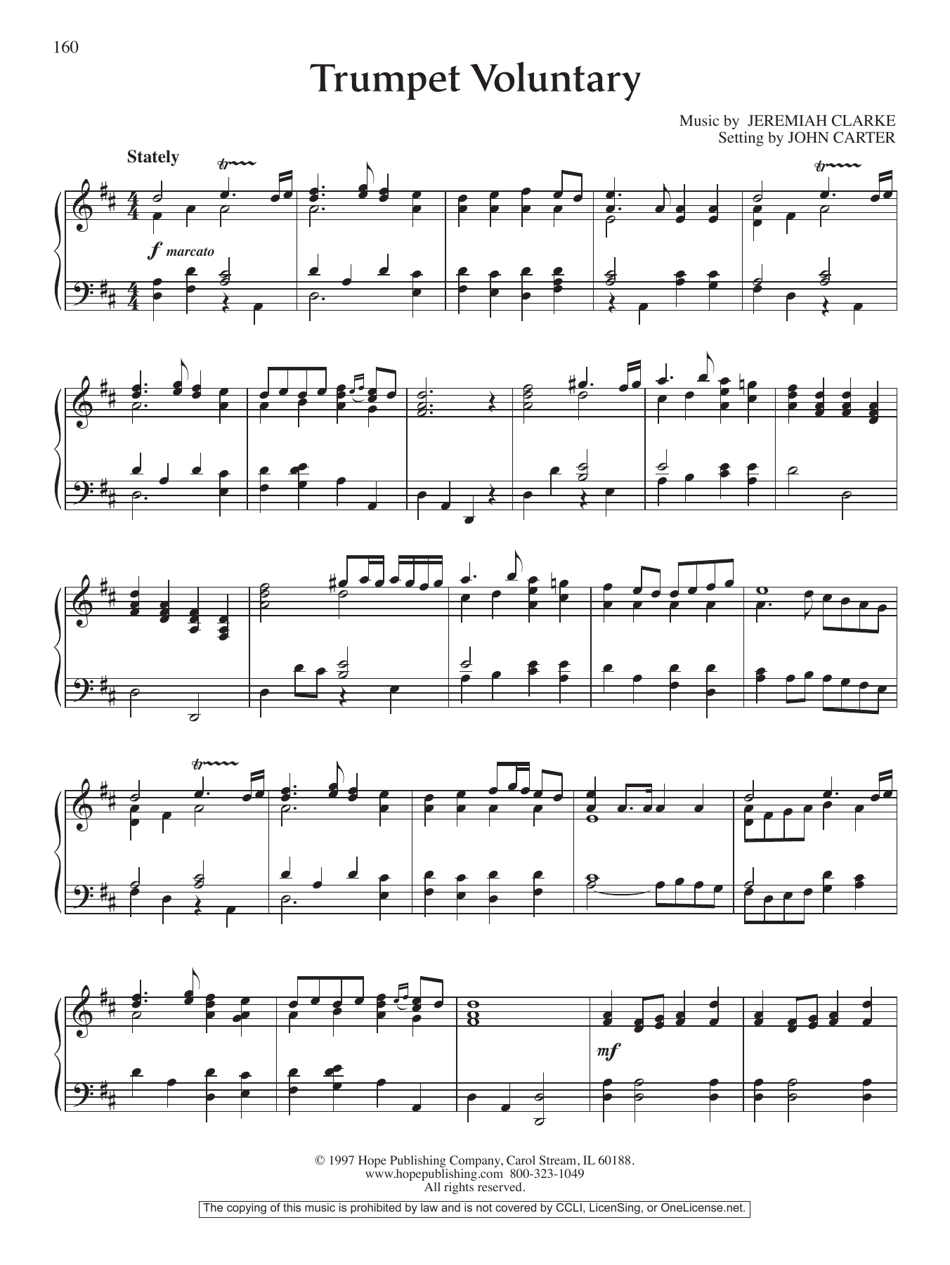 John Carter Trumpet Voluntary Sheet Music Notes & Chords for Piano Solo - Download or Print PDF