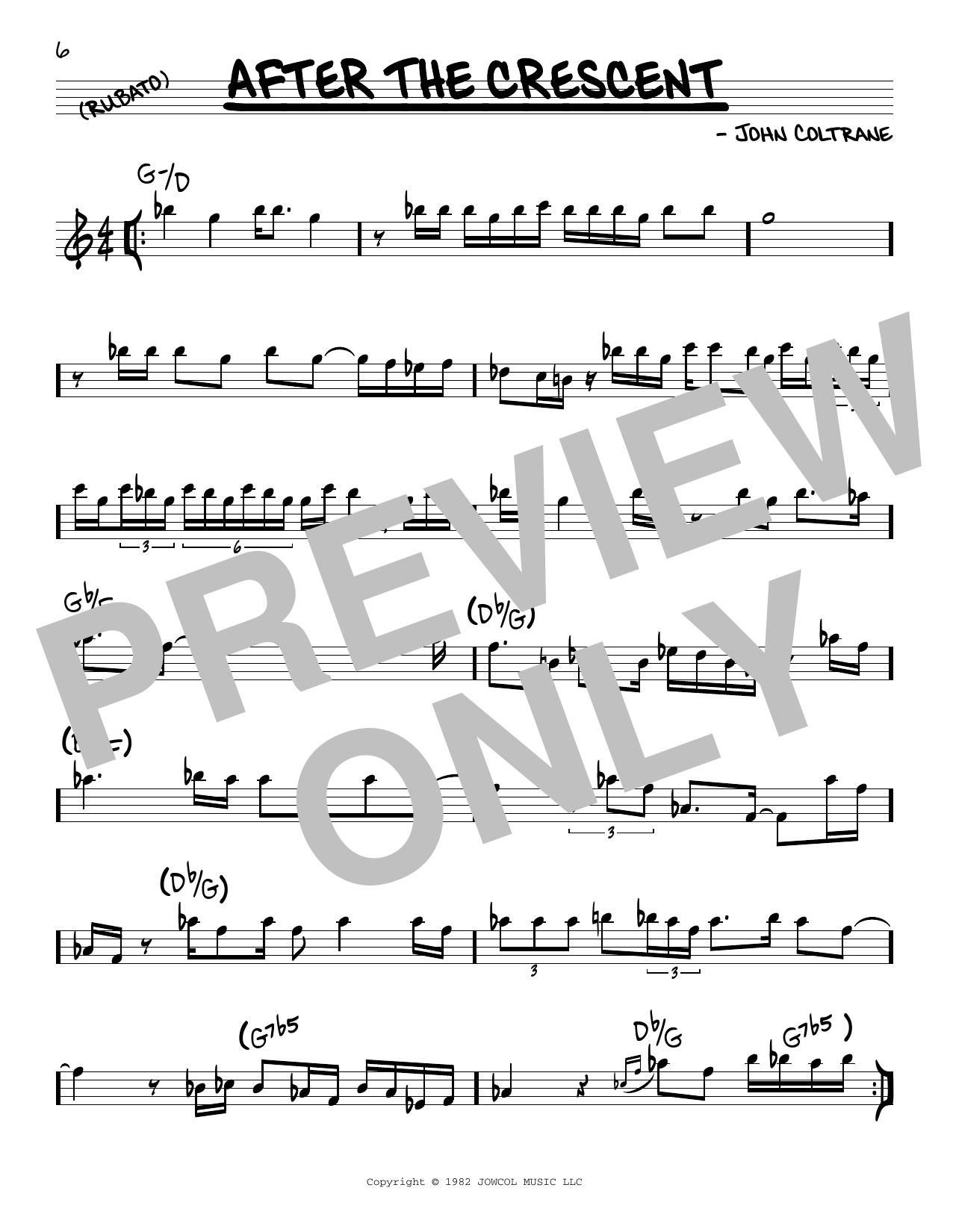 John Coltrane After The Crescent Sheet Music Notes & Chords for Real Book – Melody & Chords - Download or Print PDF