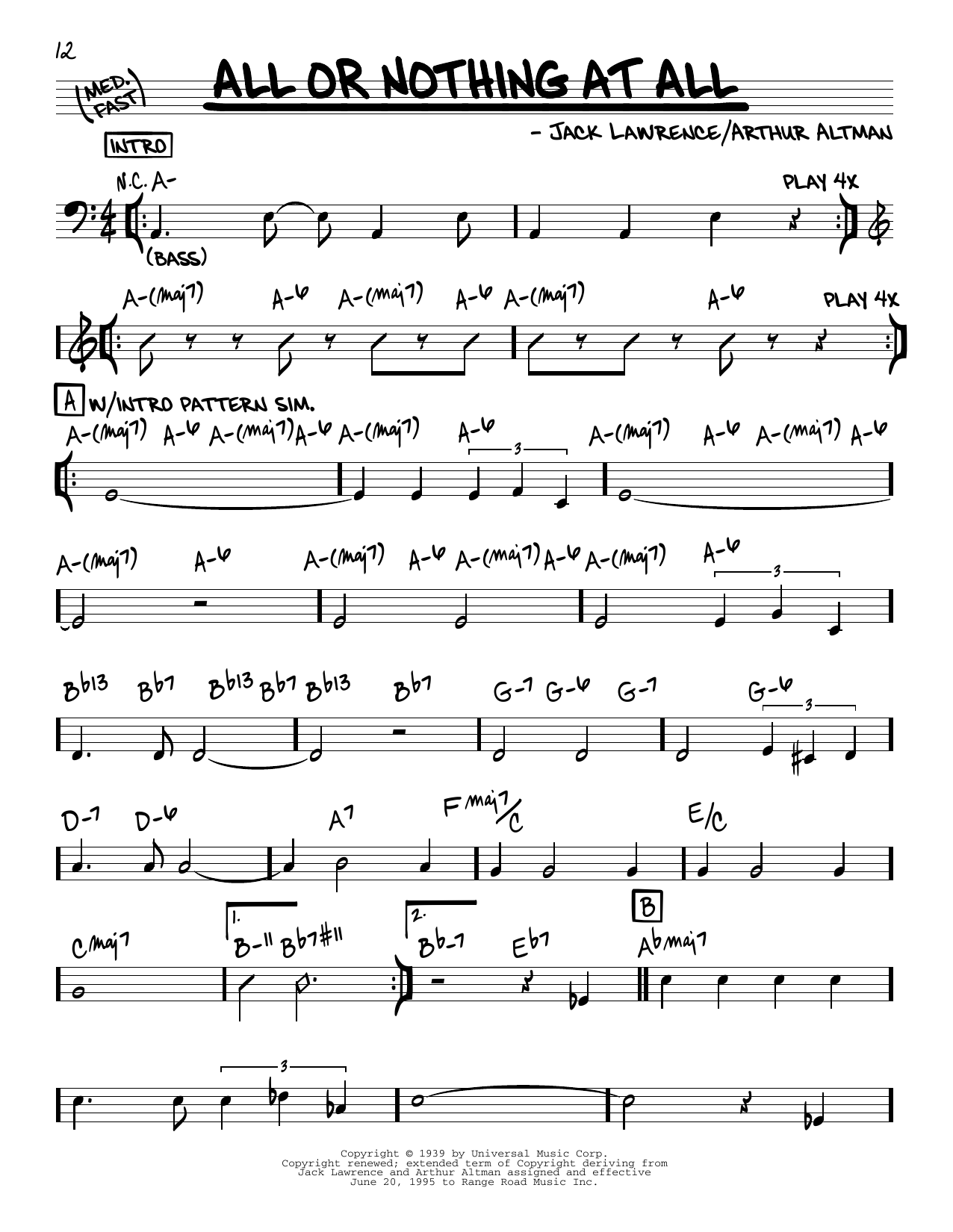John Coltrane All Or Nothing At All Sheet Music Notes & Chords for Real Book – Melody & Chords - Download or Print PDF