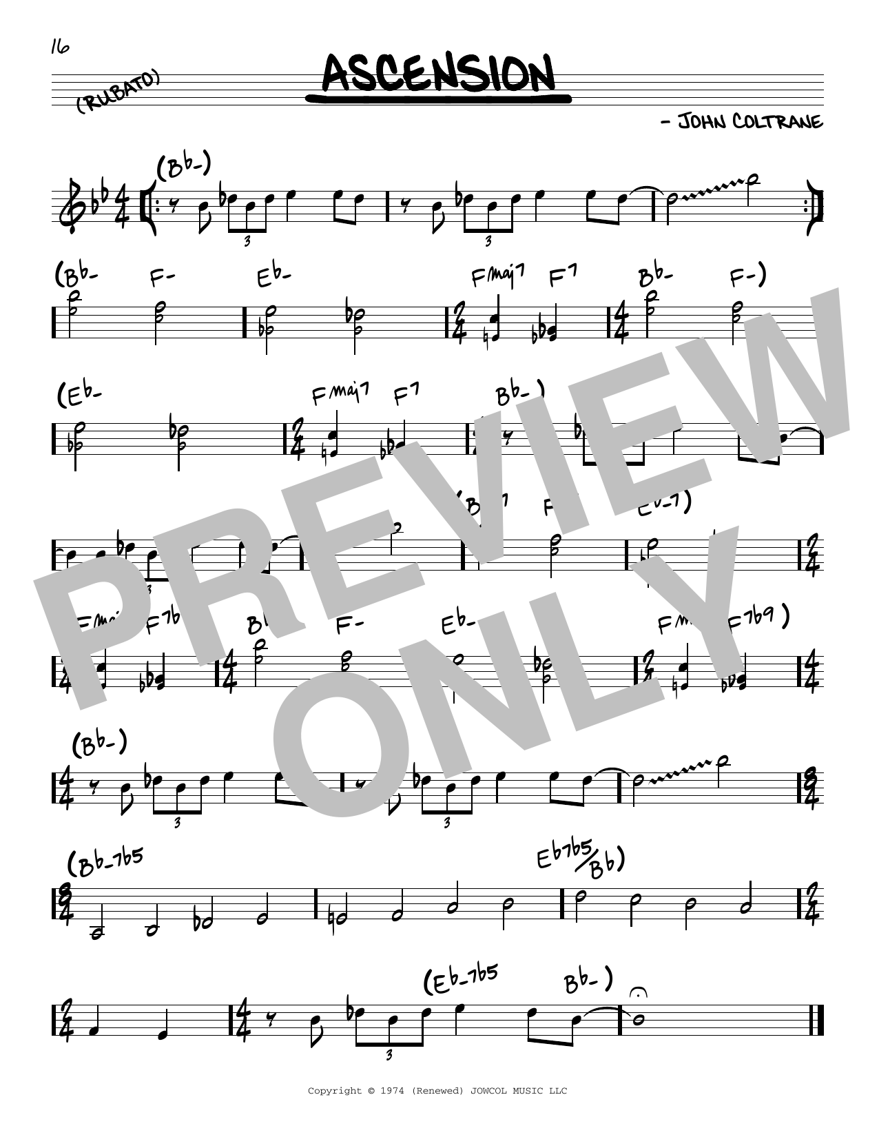 John Coltrane Ascension Sheet Music Notes & Chords for Real Book – Melody & Chords - Download or Print PDF