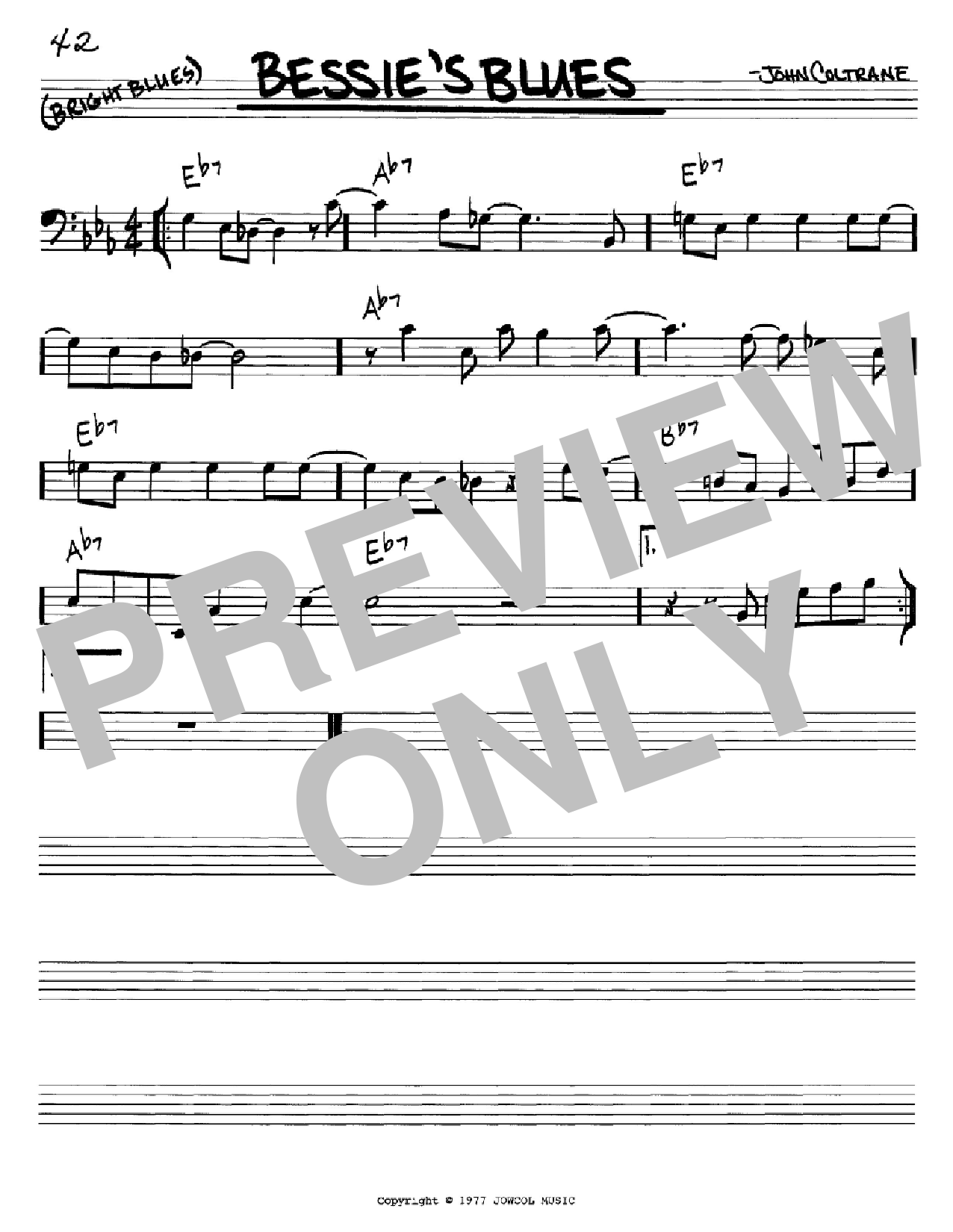 John Coltrane Bessie's Blues Sheet Music Notes & Chords for Real Book – Melody & Chords - Download or Print PDF