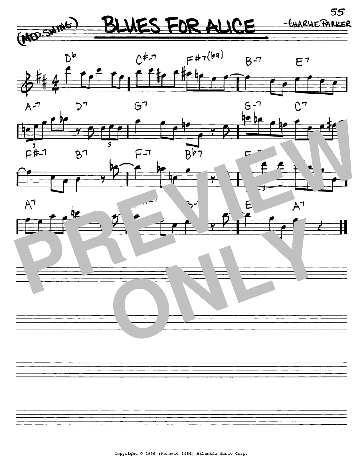 John Coltrane Blues For Alice Sheet Music Notes & Chords for Real Book - Melody & Chords - Bb Instruments - Download or Print PDF