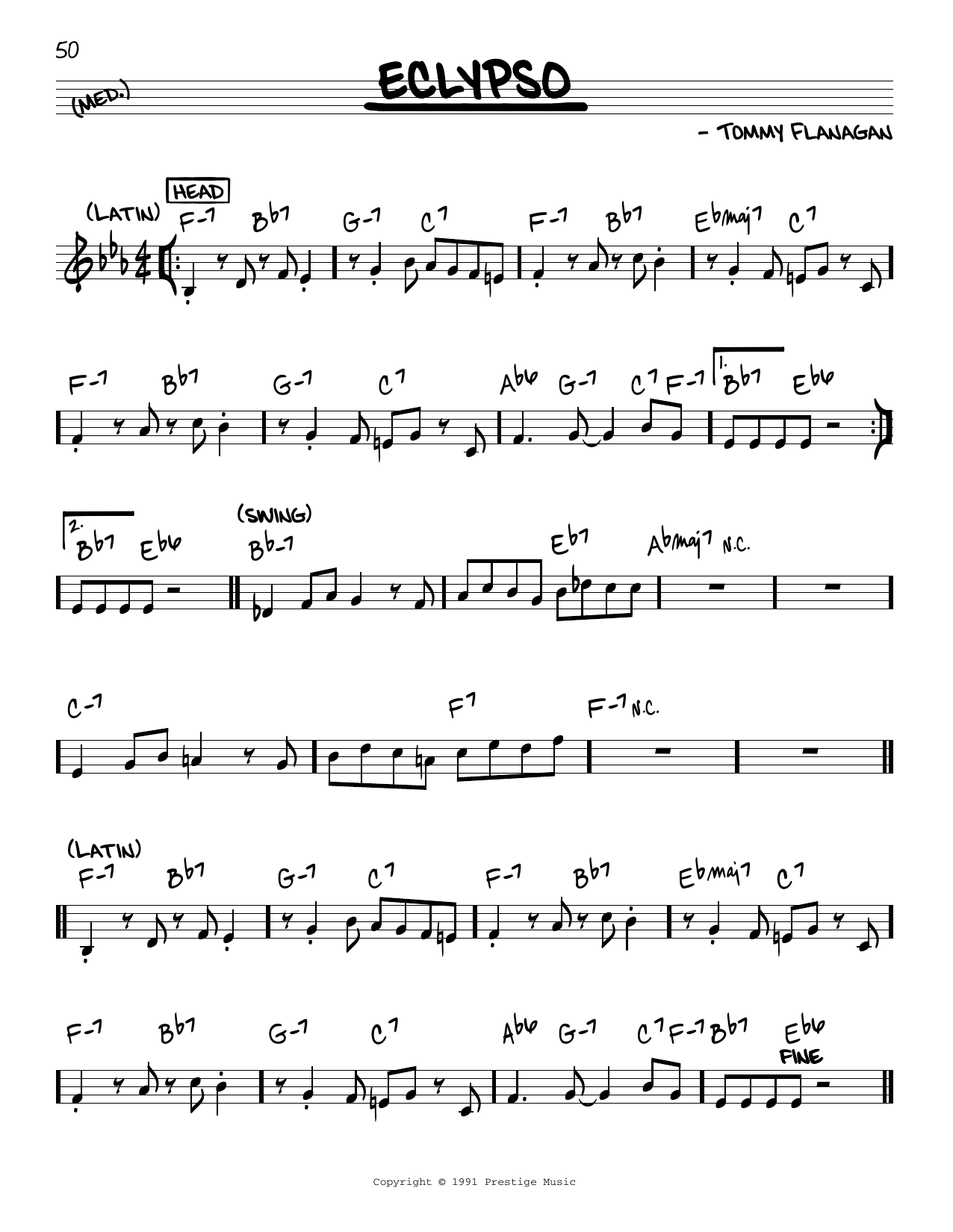 John Coltrane Eclypso Sheet Music Notes & Chords for Real Book – Melody & Chords - Download or Print PDF