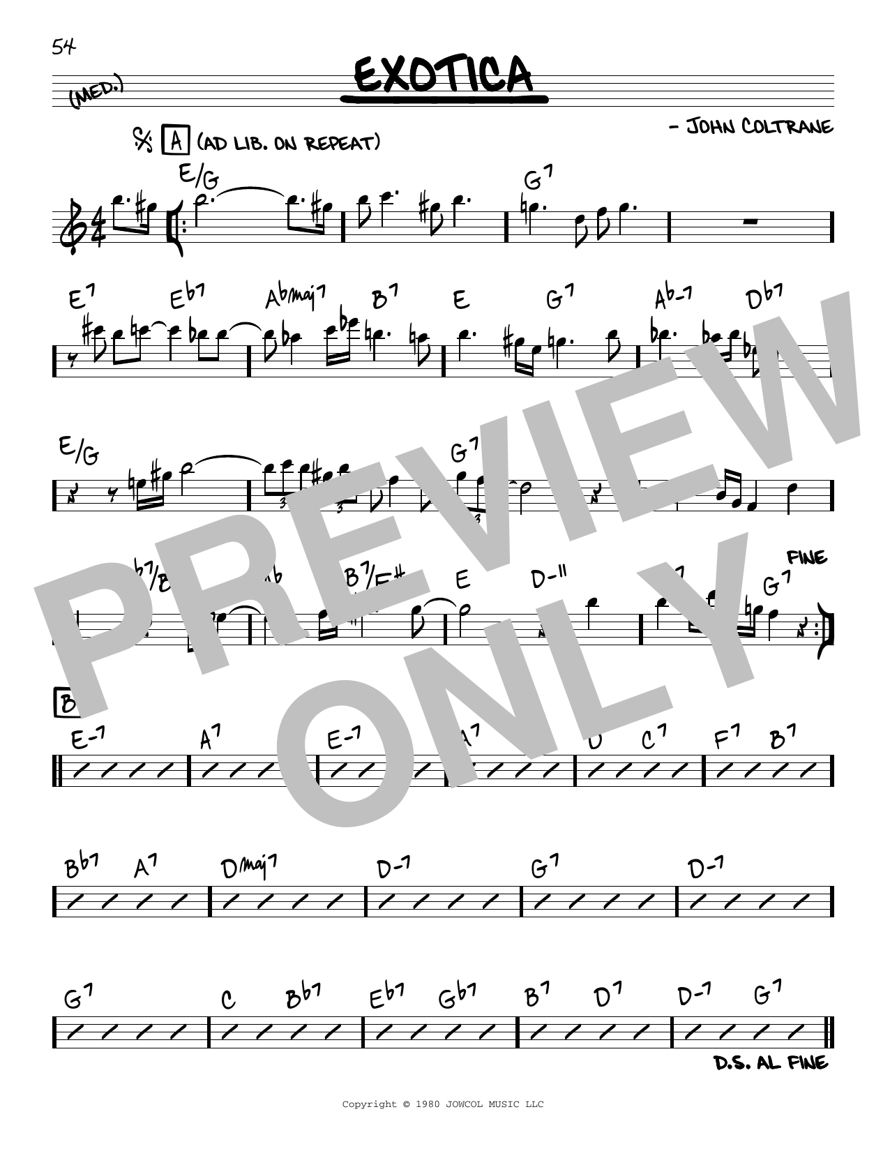 John Coltrane Exotica Sheet Music Notes & Chords for Real Book – Melody & Chords - Download or Print PDF
