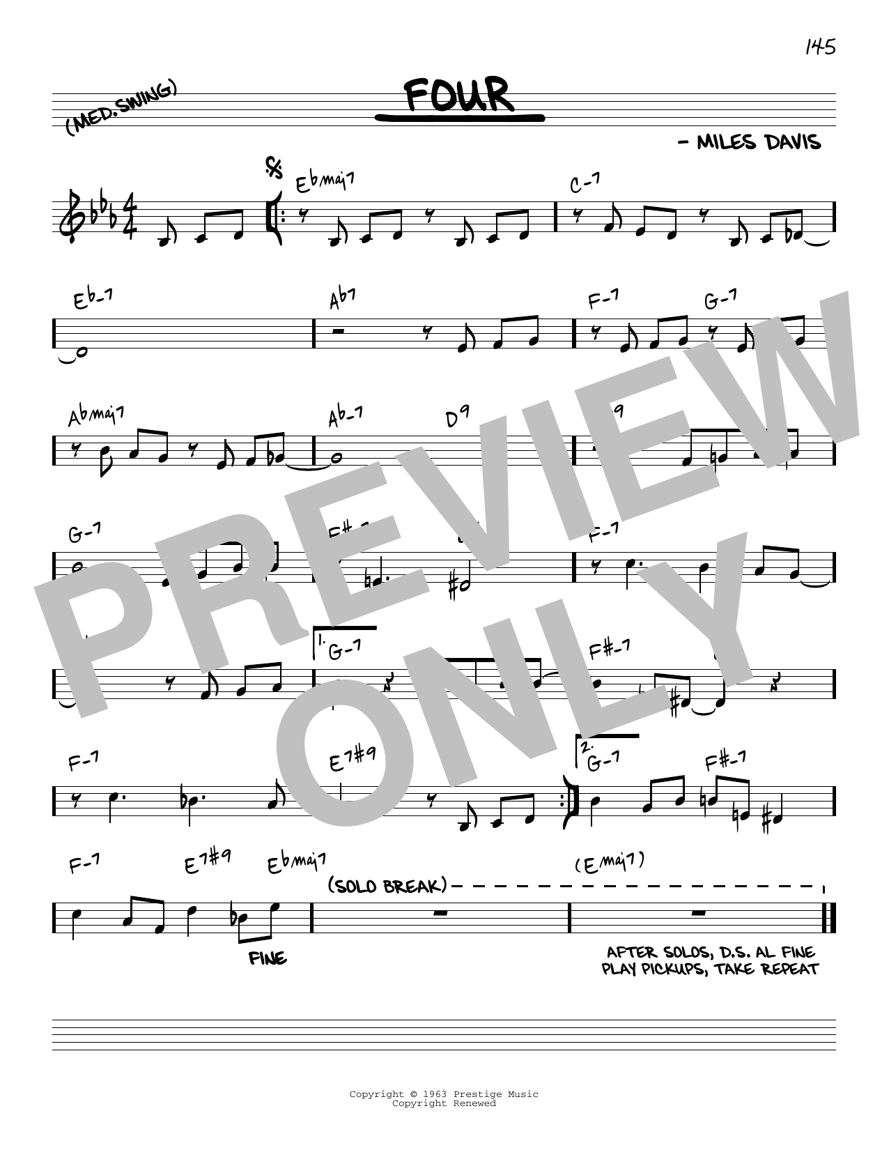John Coltrane Four [Reharmonized version] (arr. Jack Grassel) Sheet Music Notes & Chords for Real Book – Melody & Chords - Download or Print PDF
