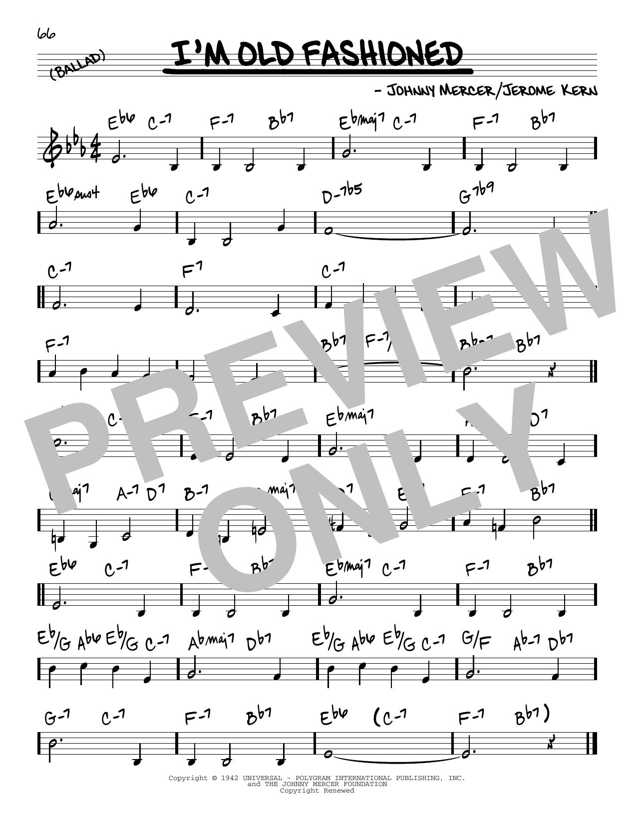 John Coltrane I'm Old Fashioned Sheet Music Notes & Chords for Real Book – Melody & Chords - Download or Print PDF