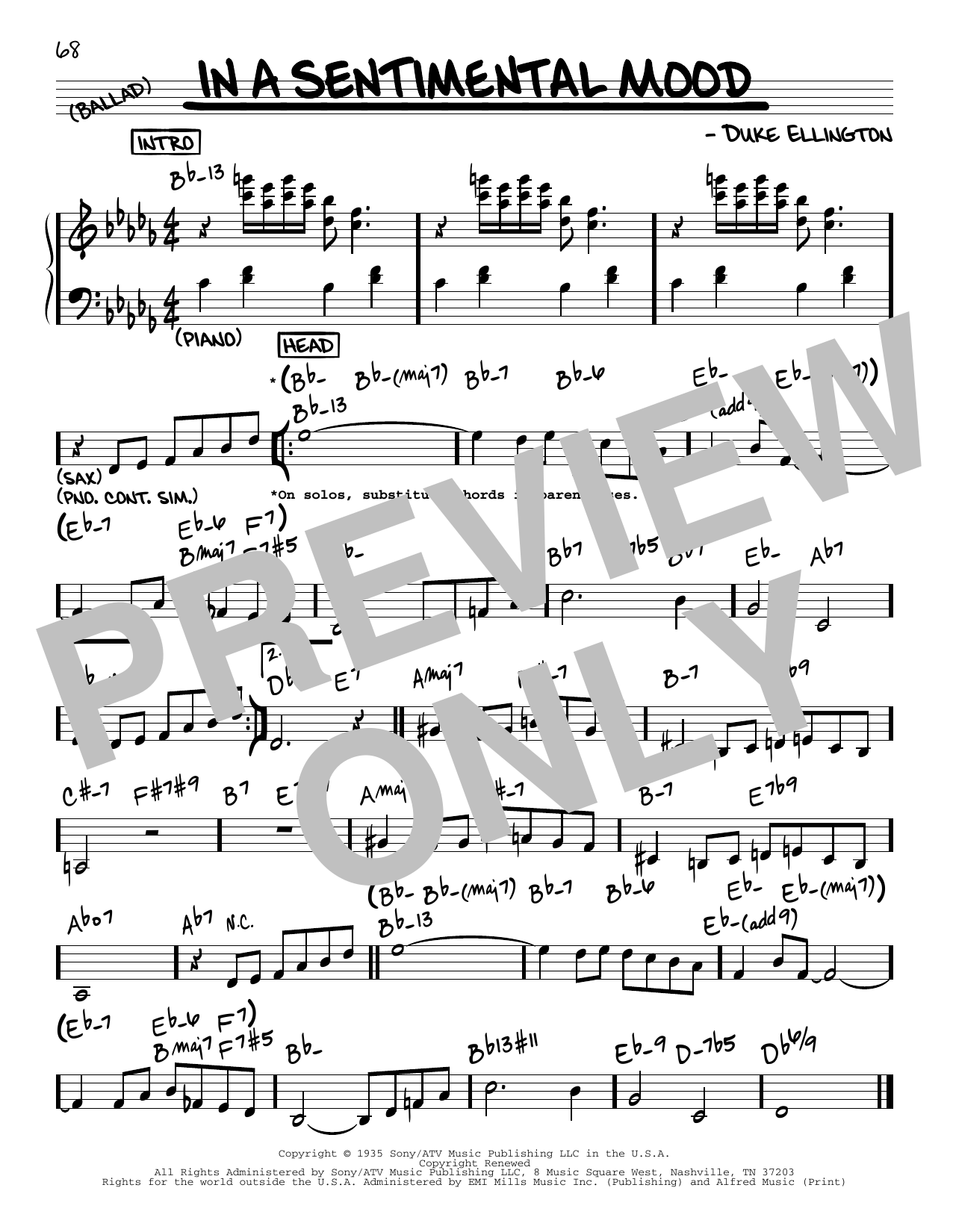 John Coltrane In A Sentimental Mood Sheet Music Notes & Chords for Real Book – Melody & Chords - Download or Print PDF