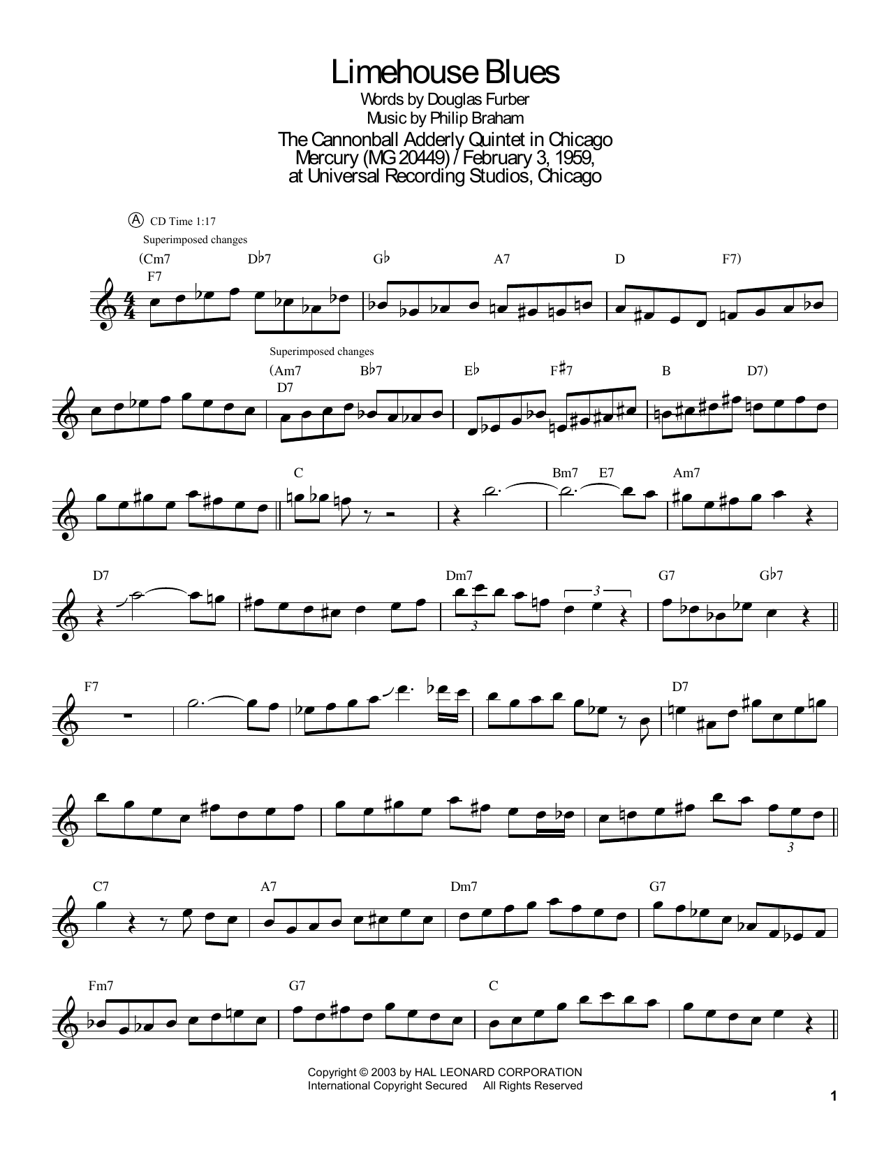 John Coltrane Limehouse Blues Sheet Music Notes & Chords for Tenor Sax Transcription - Download or Print PDF