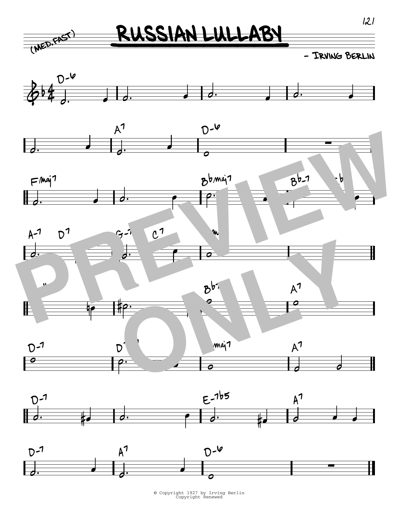 John Coltrane Russian Lullaby Sheet Music Notes & Chords for Real Book – Melody & Chords - Download or Print PDF