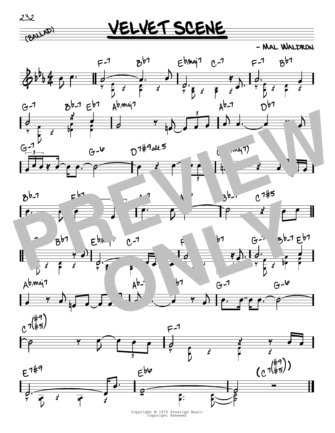 John Coltrane Velvet Scene Sheet Music Notes & Chords for Real Book – Melody & Chords - Download or Print PDF