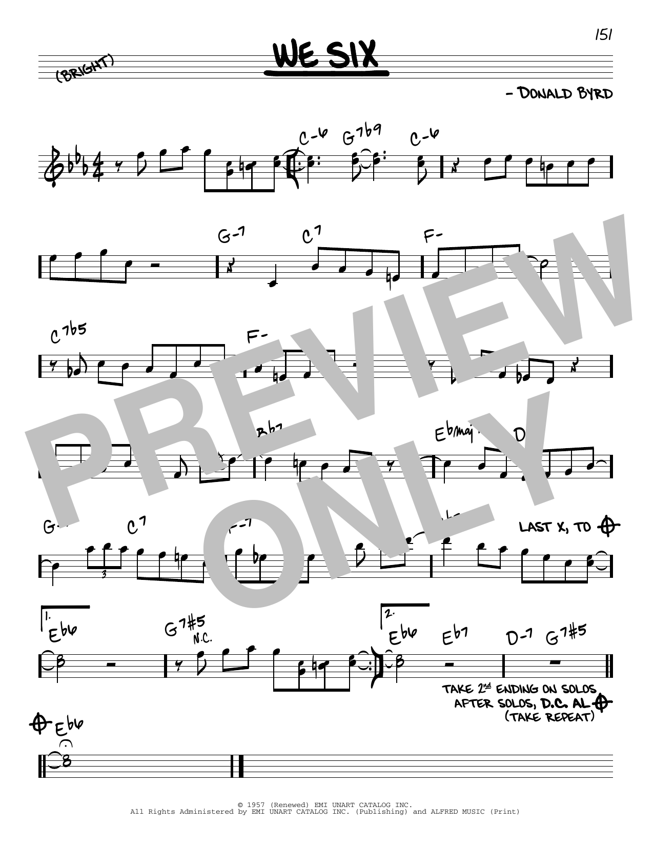 John Coltrane We Six Sheet Music Notes & Chords for Real Book – Melody & Chords - Download or Print PDF