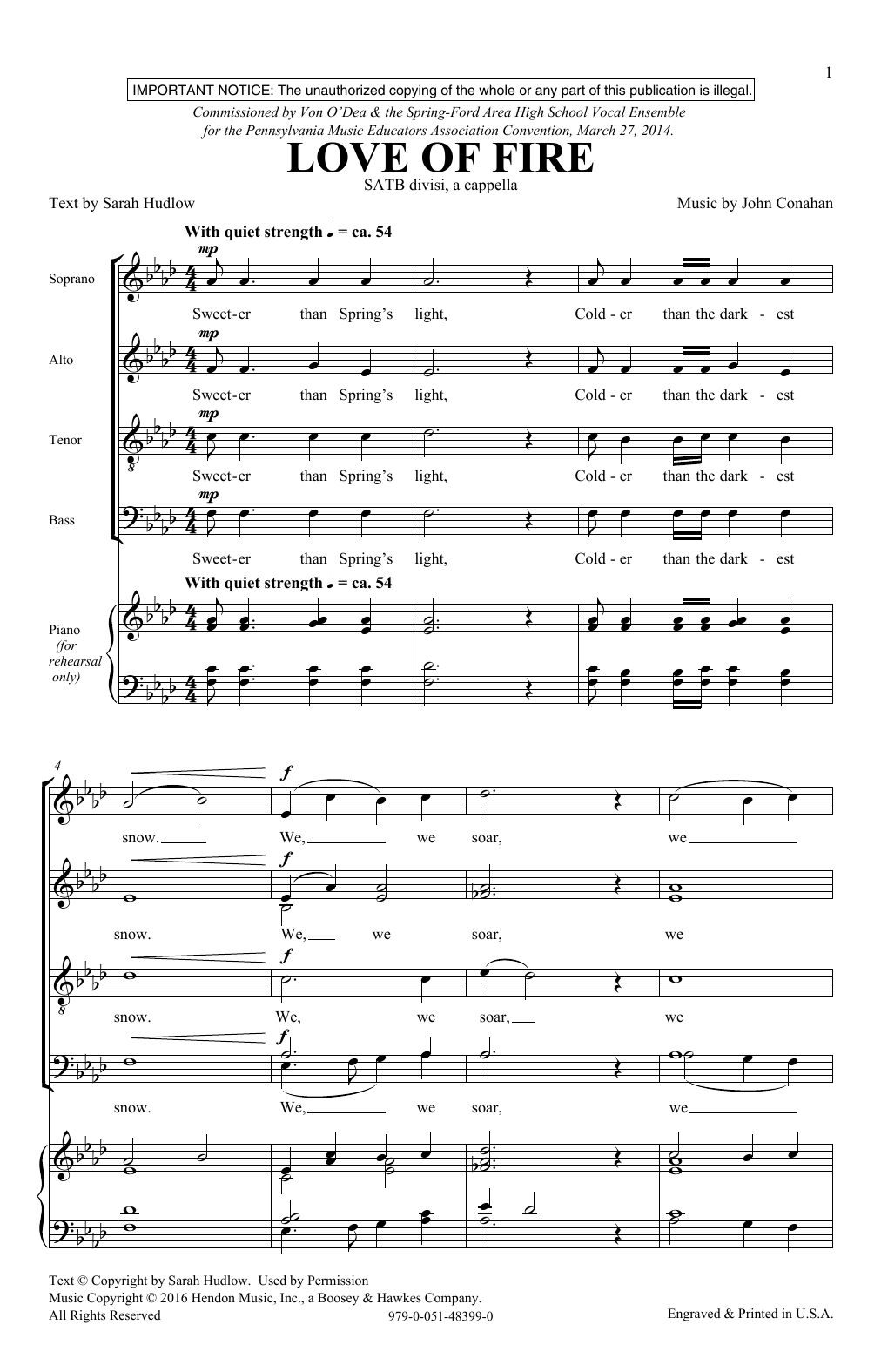 John Conahan Love Of Fire Sheet Music Notes & Chords for SATB - Download or Print PDF