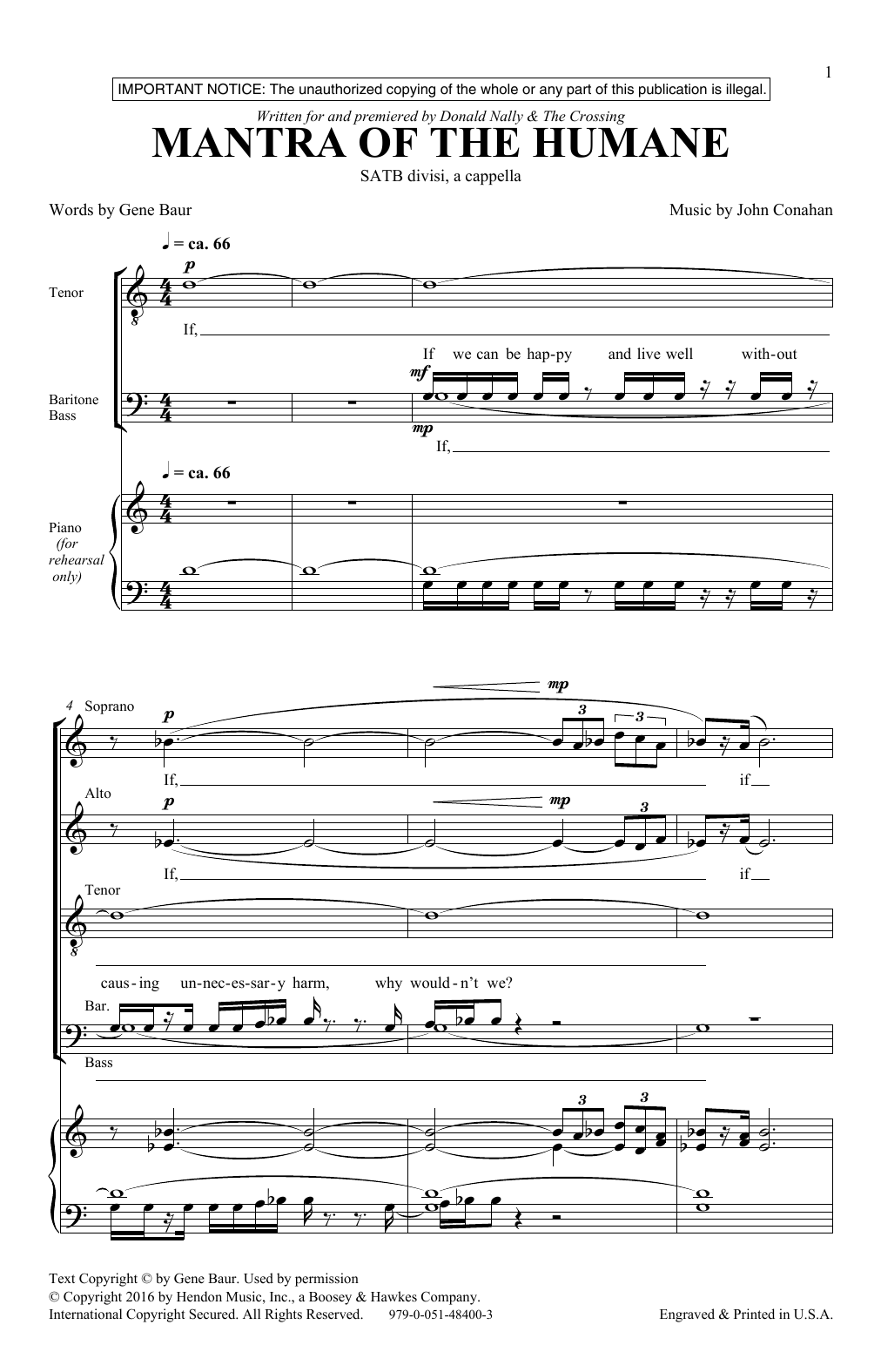 John Conahan Mantra Of The Humane Sheet Music Notes & Chords for SATB - Download or Print PDF John Conahan Mantra Of The Humane Sheet Music Notes & Chords for SATB - Download or Print PDF