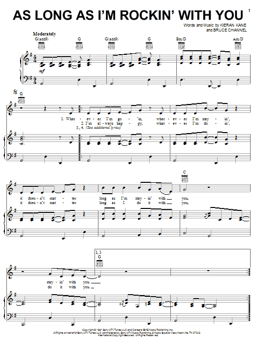 John Conlee As Long As I'm Rockin' With You Sheet Music Notes & Chords for Piano, Vocal & Guitar (Right-Hand Melody) - Download or Print PDF