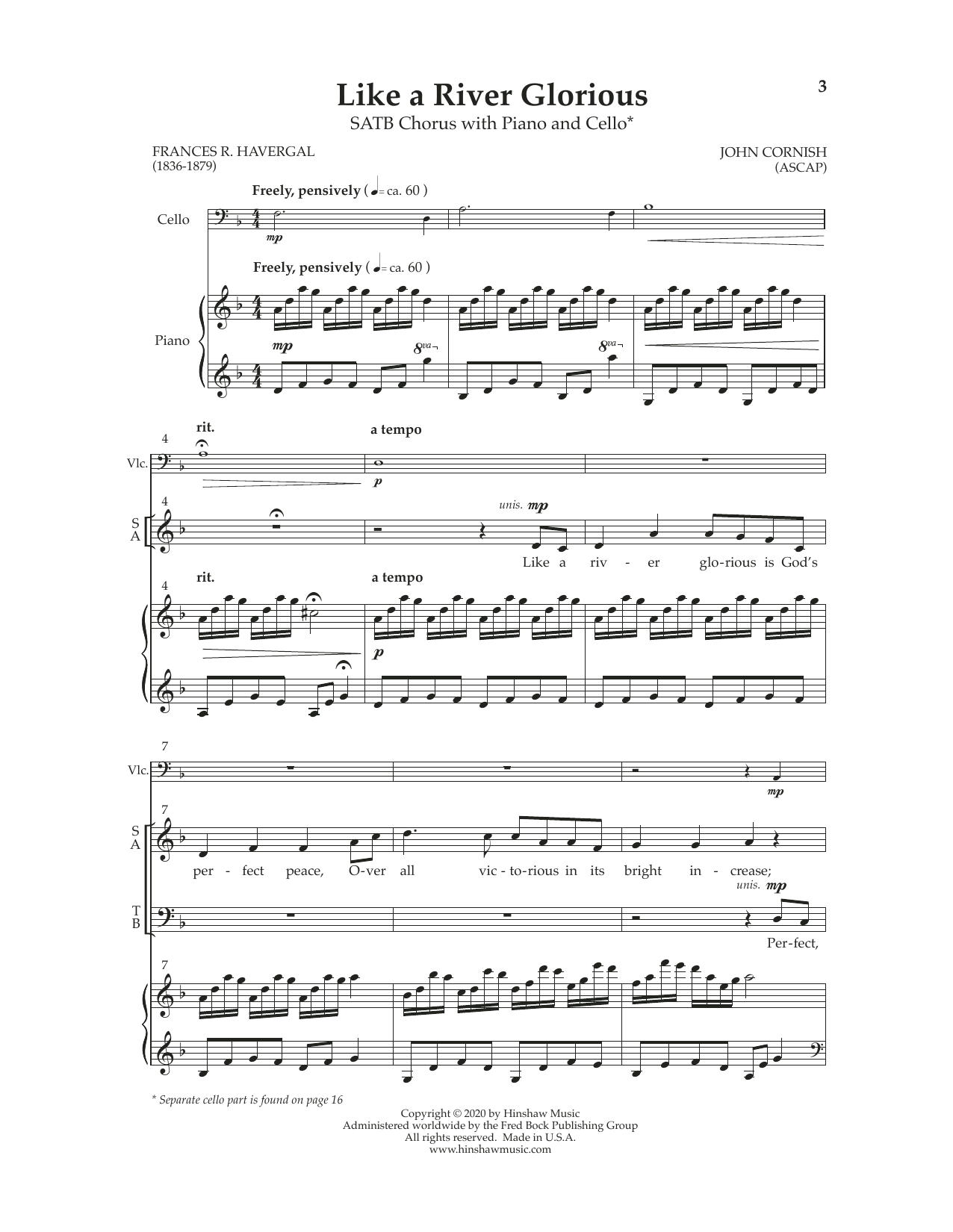 John Cornish Like A River Glorious Sheet Music Notes & Chords for SATB Choir - Download or Print PDF