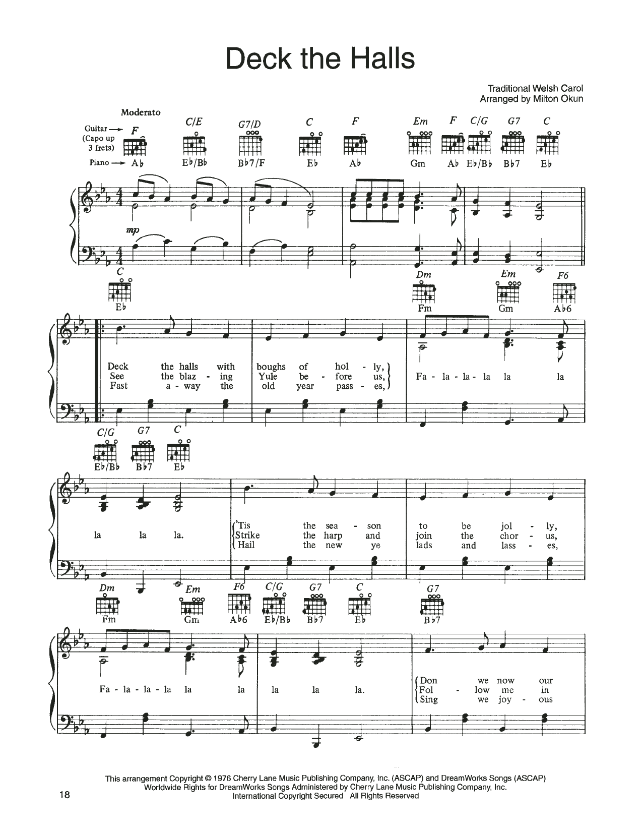 John Denver and The Muppets Deck The Halls (from A Christmas Together) Sheet Music Notes & Chords for Piano, Vocal & Guitar (Right-Hand Melody) - Download or Print PDF