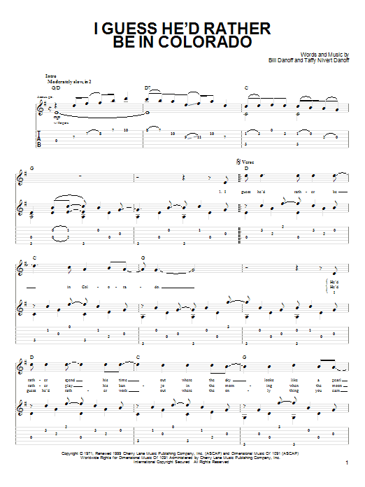 John Denver I Guess He'd Rather Be In Colorado Sheet Music Notes & Chords for Easy Piano - Download or Print PDF John Denver I Guess He'd Rather Be In Colorado Sheet Music Notes & Chords for Easy Piano - Download or Print PDF