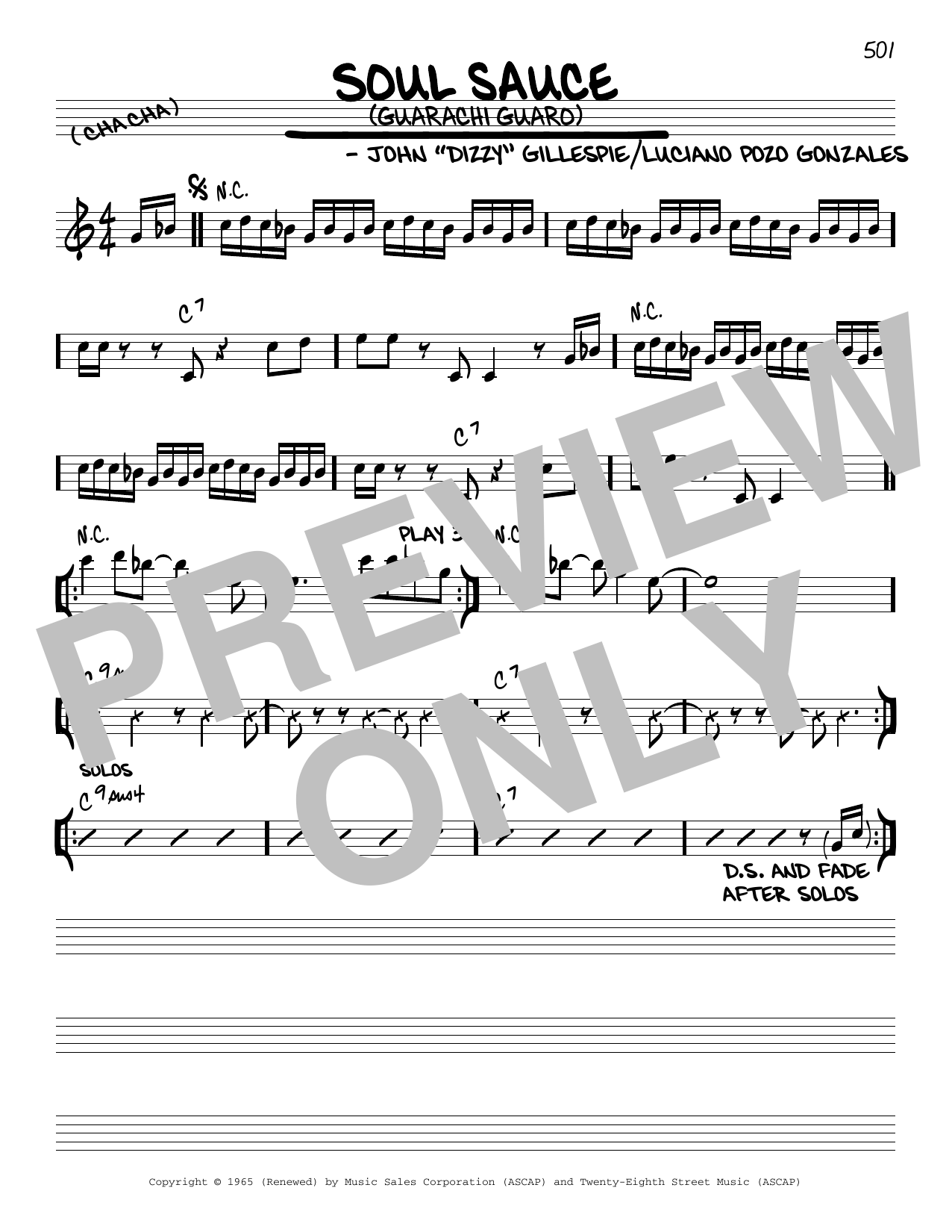John Dizzy Gillespie Soul Sauce (Guarachi Guaro) Sheet Music Notes & Chords for Real Book – Melody & Chords - Download or Print PDF
