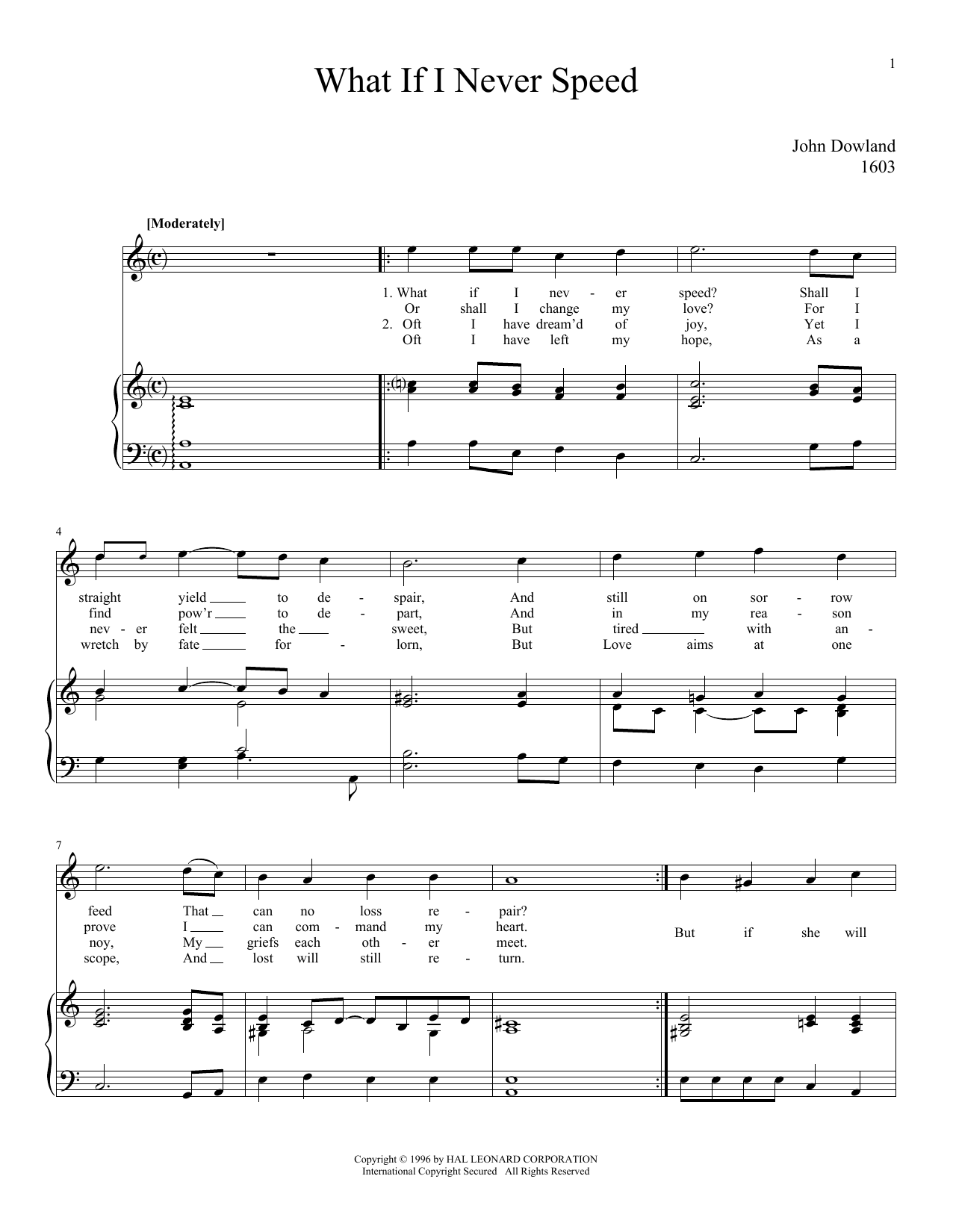 John Dowland What If I Never Speed Sheet Music Notes & Chords for Piano & Vocal - Download or Print PDF John Dowland What If I Never Speed Sheet Music Notes & Chords for Piano & Vocal - Download or Print PDF