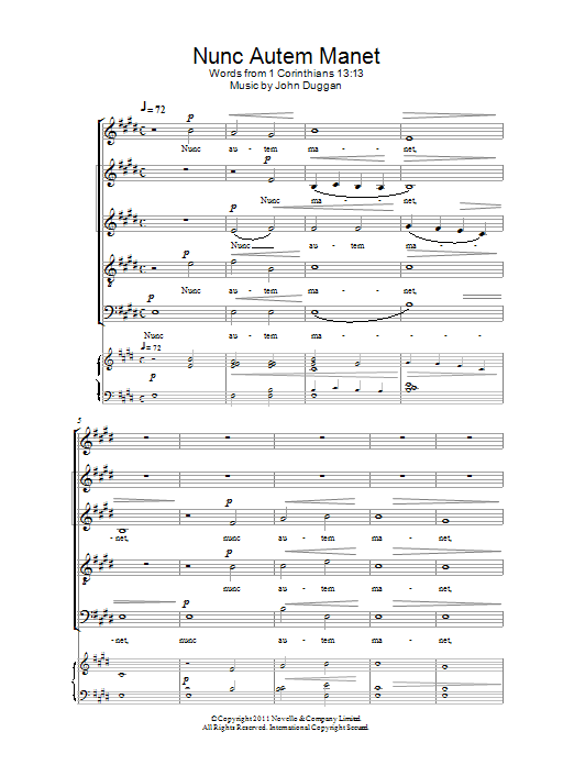 John Duggan Nunc Autem Manet Sheet Music Notes & Chords for SATB Choir - Download or Print PDF