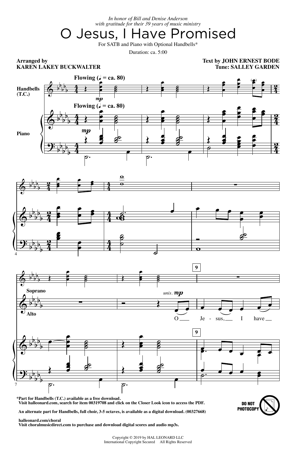 John E. Bode O Jesus, I Have Promised (arr. Karen Lakey Buckwalter) Sheet Music Notes & Chords for SATB Choir - Download or Print PDF
